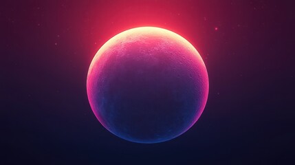 Glowing pink and blue exoplanet in space.