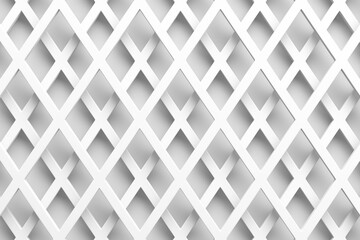 Geometric pattern with interlocking diamond shapes on white background. 3d render