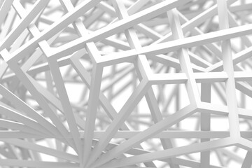 Intricate geometric wireframe structure with intersecting lines for abstract design. 3d render