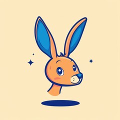Fototapeta premium Cute and Colorful Cartoon Rabbit Character Design with Big Ears and Joyful Expression on a Light Background for Children’s Art and Illustrations