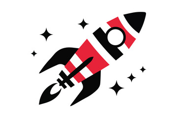 Rocket silhouette and vector