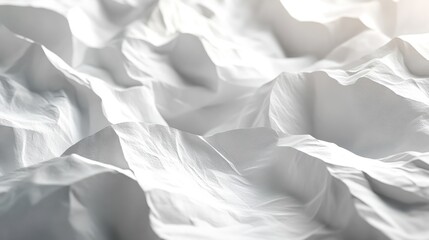 Fototapeta premium Abstract white fabric texture with folds and creases.