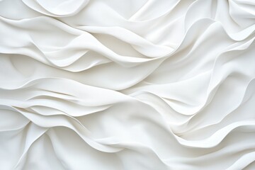 Obraz premium Close-up of white flowing fabric with smooth folds and textures. Minimalistic background design