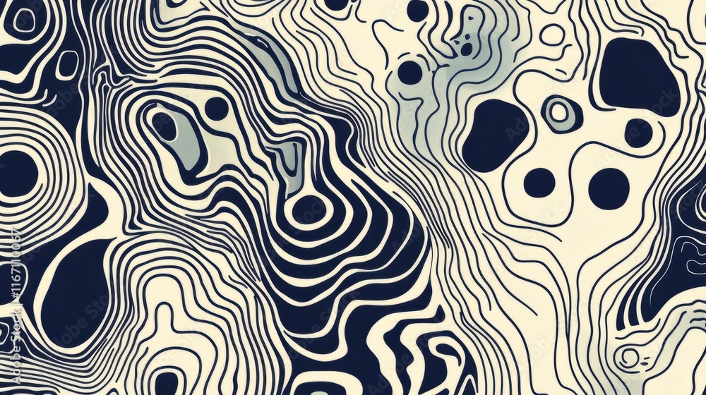 Poster fun line doodle seamless pattern. creative abstract squiggle style drawing background for children o