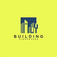 LY initial letter building logo for real estate with square design