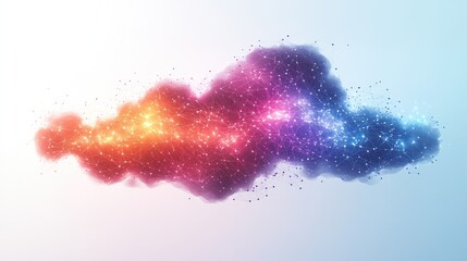 Fototapeta premium Abstract colorful cloud of connected nodes and lines.