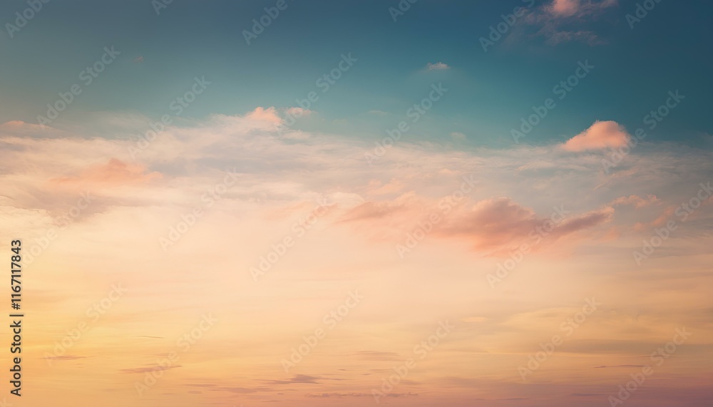 Poster Vintage clouds sky background with copy space for add text.