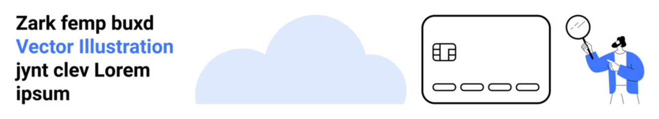 Business professional examining cloud storage data with magnifying glass, showcasing server icon. Ideal for cloud computing, data security, digital transformation, data analysis, technology services