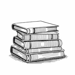 Fototapeta premium Stack of Books: Vintage Style Illustration 