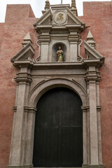 The doors to a church in Peru