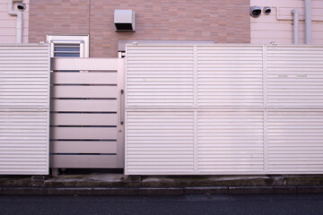 street wall background ,Industrial background, empty grunge urban street with warehouse brick wall