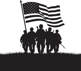 Memorial Day icon silhouette vector with white background