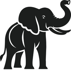 Majestic Elephant Silhouette Vector Art for Wildlife Projects