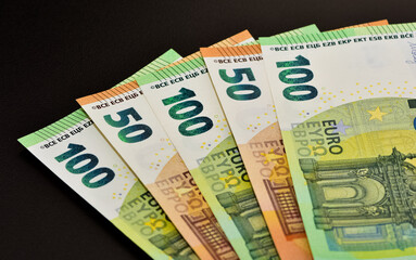 Images of banknotes of various countries. euro photos.