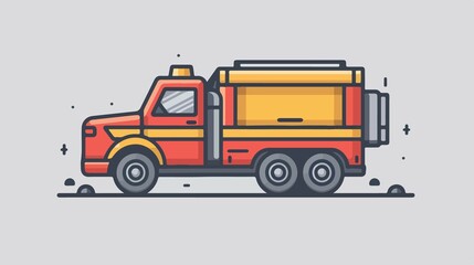 Emergency Ambulance Truck with Siren Flat Icon for Transport Concepts