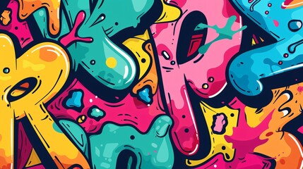 Obraz premium Vibrant Abstract Graffiti Poster Vertical Banner Design Concept