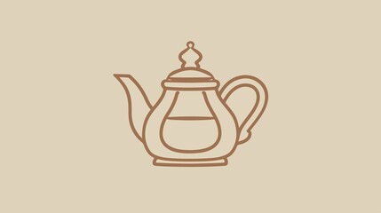 Antique Teapot Outline Icon - Transparent Vector Isolated Image