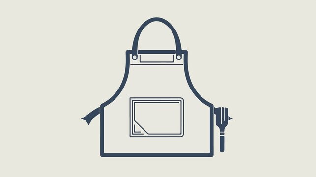 recommend clip art: Apron Outline Vector Icon Isolated on White Background - Flat Design Illustration