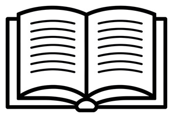 PNG Simple open book icon illustration reading line.