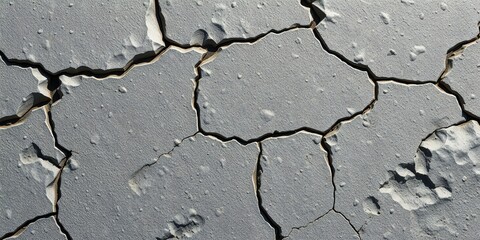 Obraz premium Top view of dried ground covered with cracks . Natural dry soil texture, brown drought theme in rural arid area. Background for design. Concept image of global warming. Black and white.