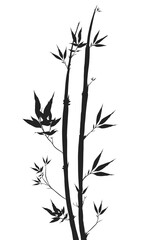 bamboo silhouette isolated on white
