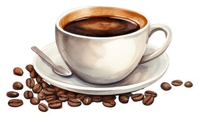 Fototapeta premium PNG A cup of coffee saucer drink mug.