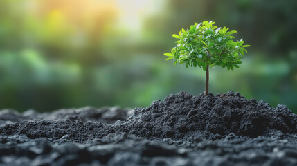 Natural Transpiration Moisture Balance of a Small Tree Growing Out of the Ground in a Serene Environment Captured with Clear Lighting and Beautiful Composition for Stock Photography