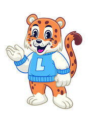 Happy Leopard College Mascot Design