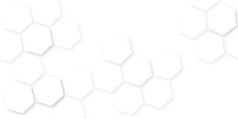White color embossed hexagon background, vector illustration geometry science and technology, geometric mesh cell texture. modern futuristic wallpaper.