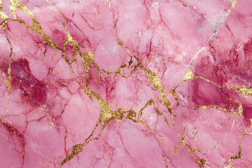 Elegant rose quartz surface with gold veins creating a luxurious and artistic design. Generative AI