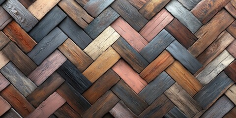 Seamless Herringbone Wood Texture in Soft Pastel Tones for Scandinavian Interior Design