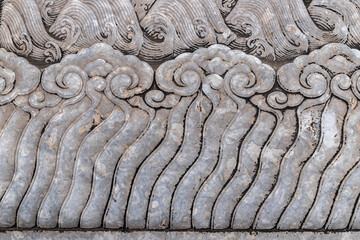 Carved textures on the walls of the Forbidden City in Beijing