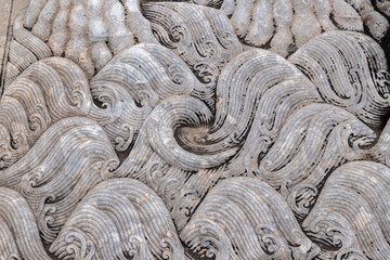Carved textures on the walls of the Forbidden City in Beijing