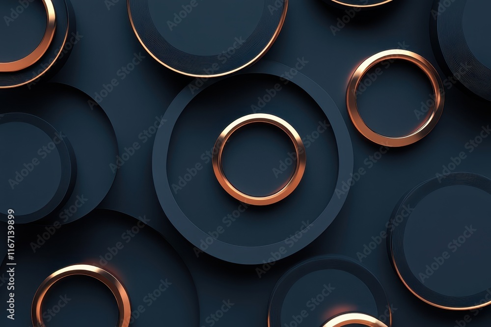 Poster artfully arranged circular shapes in contrasting colors create a modern abstract design. generative 