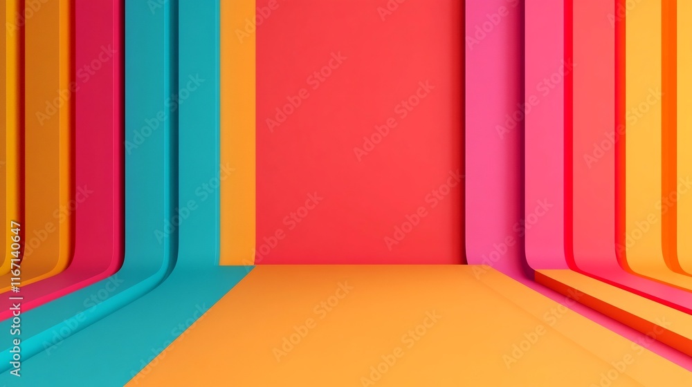 Poster bold and vibrant flag-inspired 3d background with blank space for text or graphic overlay