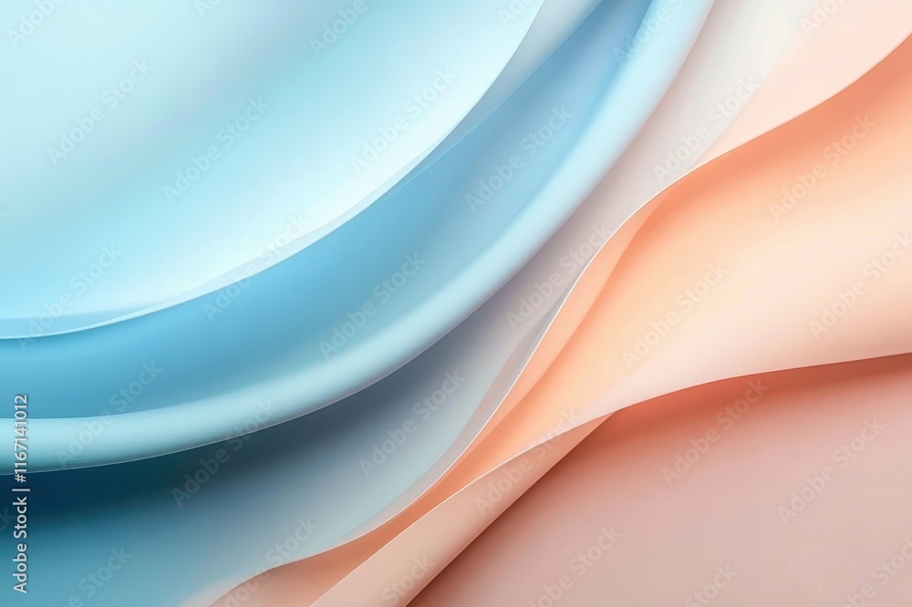 Poster soft pastel waves intertwine in a delicate interplay of colors creating a serene and calming visual 