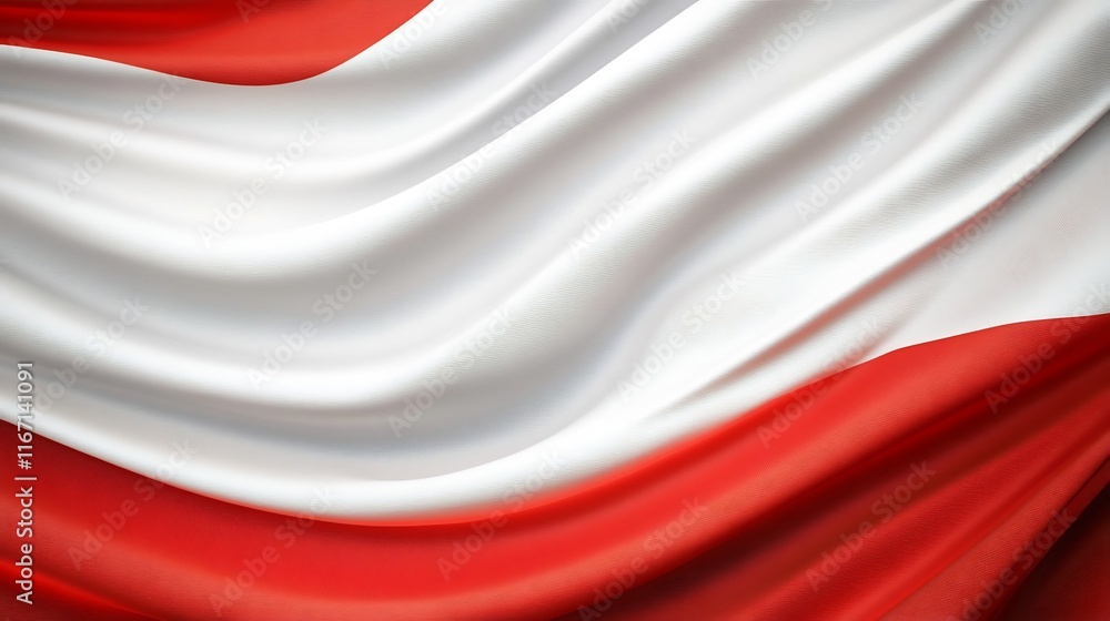 Poster abstract flowing national flag design with ample space for messaging