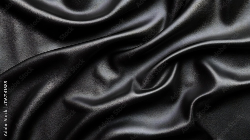 Poster smooth black textured leather backdrop with ample space for bold text