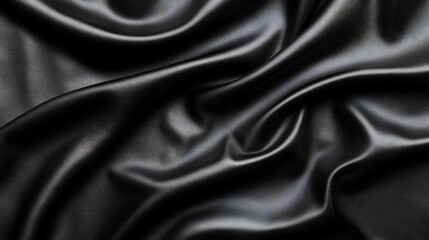 Fototapeta premium Smooth Black Textured Leather Backdrop with Ample Space for Bold Text