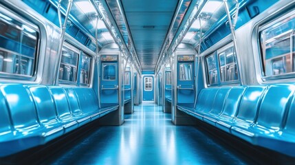 Obraz premium Empty Subway Car: A Modern Transit Interior