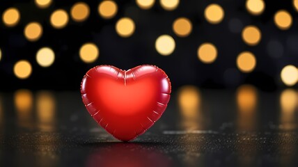 Fototapeta premium Heart Balloons in a Bokeh Setting | Ideal for Valentine's Day, Romantic Banners, Love-Themed Advertisements, and Creating the Perfect Atmosphere for Special Occasions