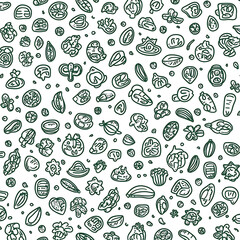 Vibrant Vegetable Medley: A Delightful Seamless Pattern of Hand-Drawn Produce