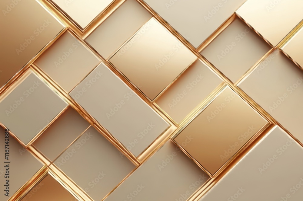 Poster shimmering geometric patterns in shades of gold create an elegant backdrop for modern design inspira