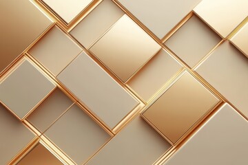 Shimmering geometric patterns in shades of gold create an elegant backdrop for modern design inspiration and creativity. Generative AI