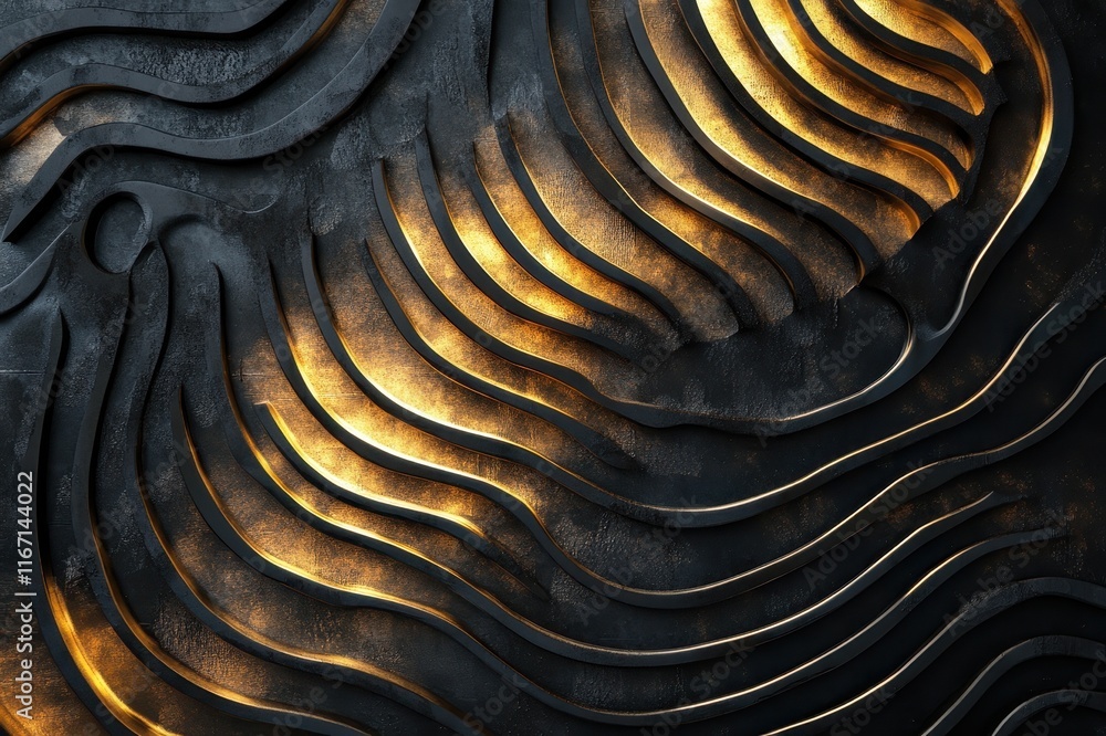 Poster flowing patterns of light and shadow create an intriguing design in a modern interior setting. gener