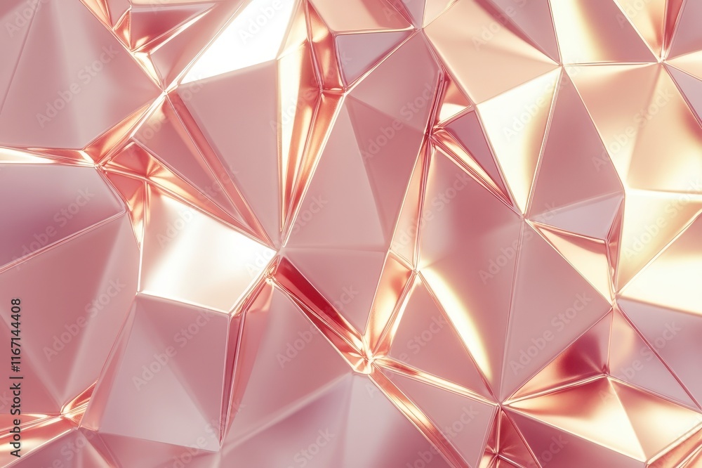 Aufkleber intricate rose gold geometric patterns create an enchanting visual tapestry of light and shadow in a
