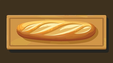 Obraz premium Baguette Bread Icon - Vector Illustration of Isolated Flat Design with Transparent Background