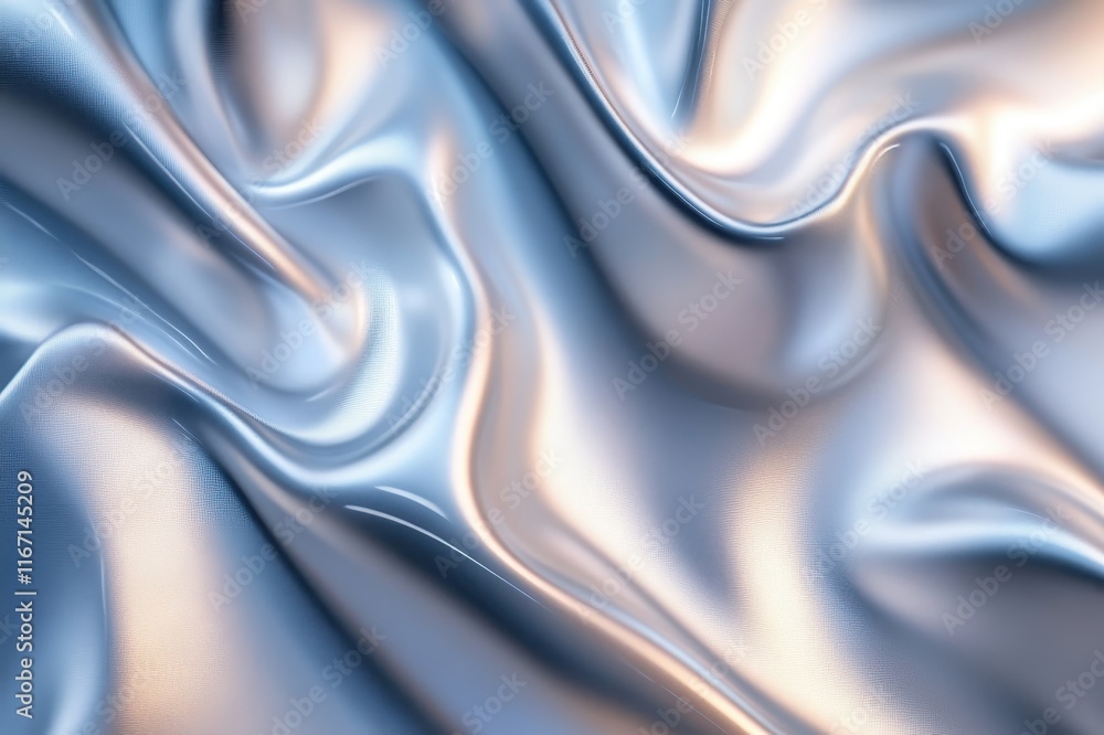 Aufkleber soft azure fabric flowing gracefully in gentle waves under soft lighting creates a tranquil atmosphe