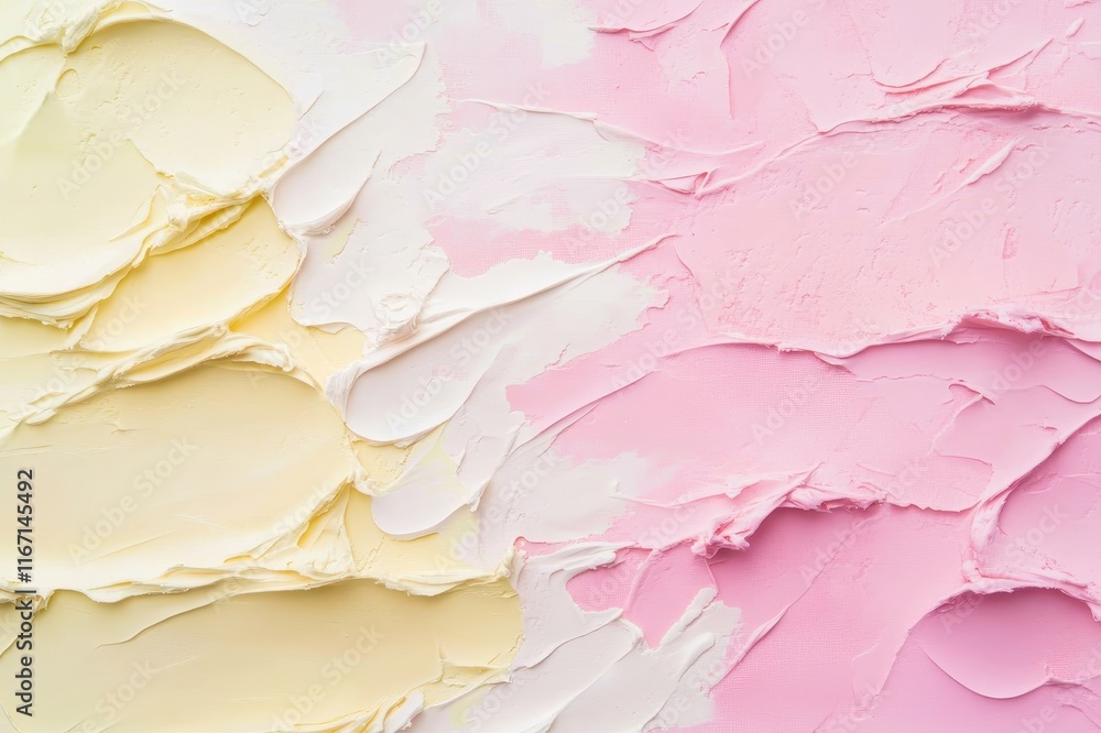 Poster soft hues blend together in a textured masterpiece of pastel shades on a canvas creating an inviting
