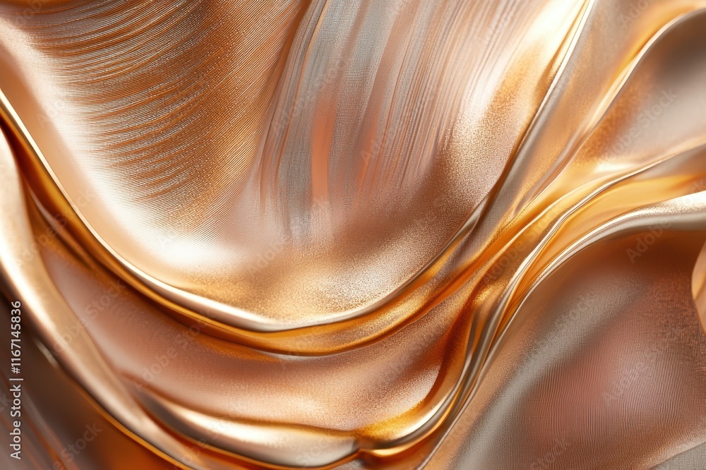 Aufkleber a captivating design features flowing golden and bronze waves that intertwine, creating a sense of m